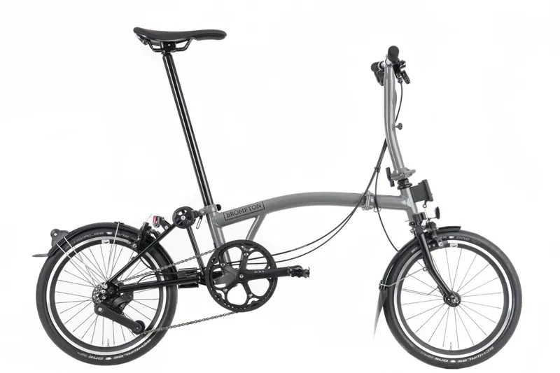 Brompton P Line Superlight Titanium Low Bar Urban Storm Grey 4 speed-1
